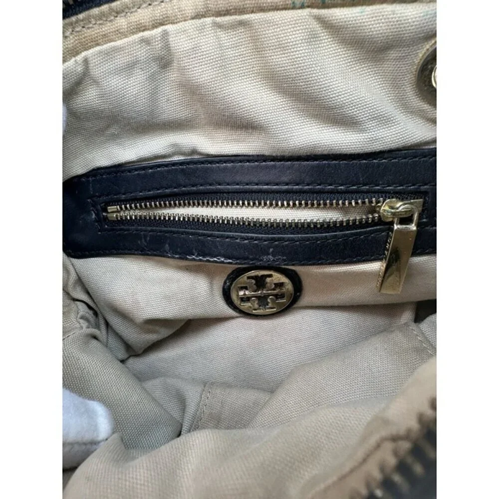 Tory Burch Dena Mini Black Crinkle Leather Crossbody Chain Bag